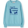 Bear Holidays Relaxed Fit Sweatshirt, Blue - Sweatshirts - 1 - thumbnail