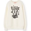 Bear Flock Relaxed Fit Sweatshirt, White - Sweatshirts - 1 - thumbnail