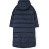 Calf Striped Relaxed Fit Padded Jacket, Navy - Jackets - 2