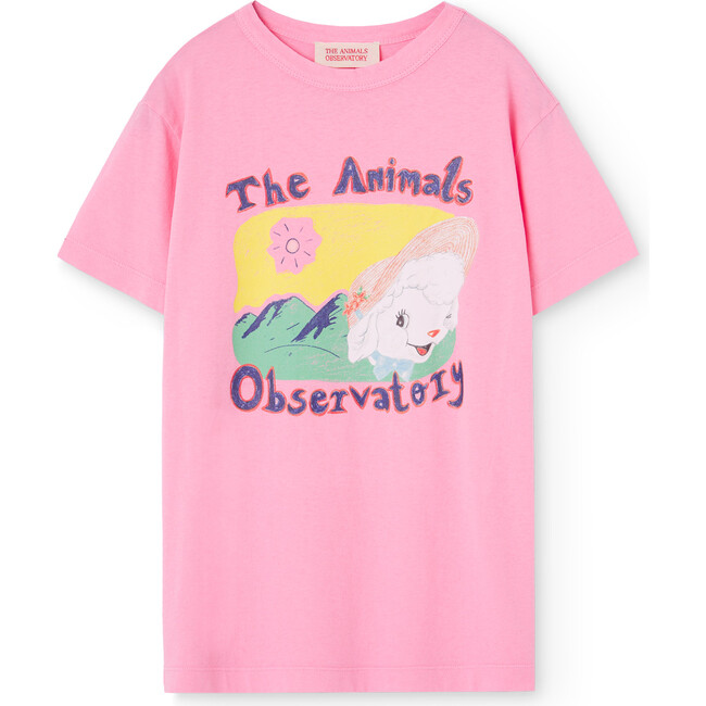 Big Rooster Sheep Print Relaxed T-Shirt, Pink