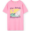 Big Rooster Sheep Print Relaxed T-Shirt, Pink - T-Shirts - 1 - thumbnail