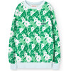 Bear Flowers Relaxed Fit Sweatshirt, Soft Blue - Sweatshirts - 1 - thumbnail