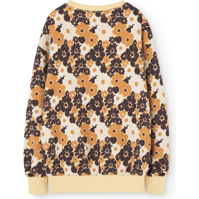 Bear Flowers Relaxed Fit Sweatshirt, Soft Yellow - Sweatshirts - 2