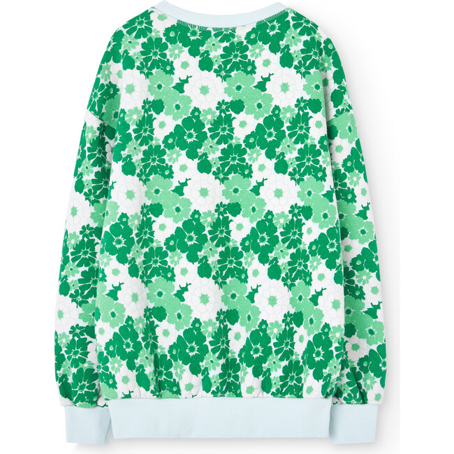 Bear Flowers Relaxed Fit Sweatshirt, Soft Blue - Sweatshirts - 2