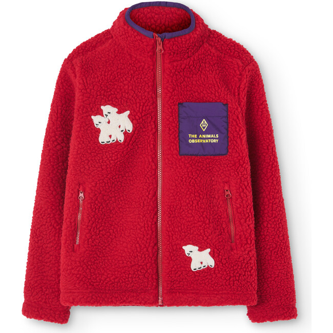 Shrew Sheep Regular Fit Fleece Jacket, Red