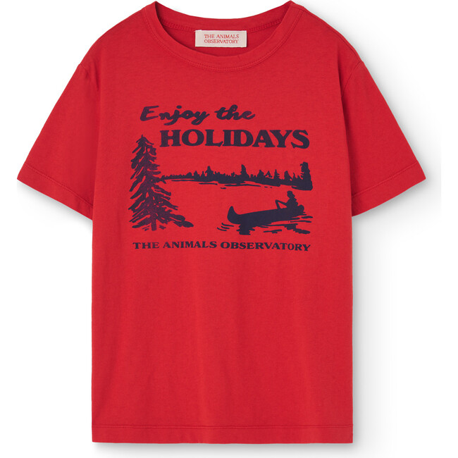 Rooster Holidays Regular Fit T-Shirt, Red