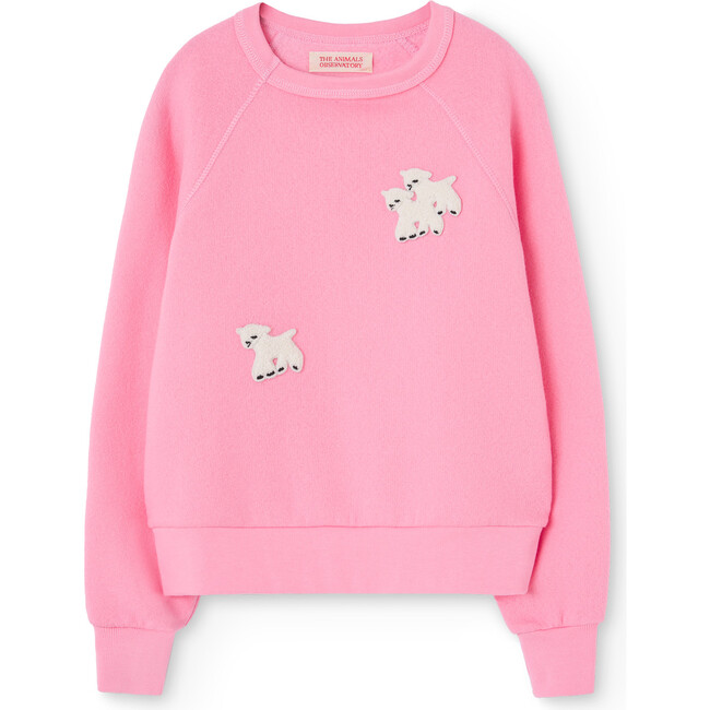 Shark Sheep Raglan Sleeve Relaxed Fit Sweatshirt, Pink
