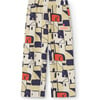 Houses Elephant Relaxed Fit Pants, Soft Yellow - Pants - 1 - thumbnail