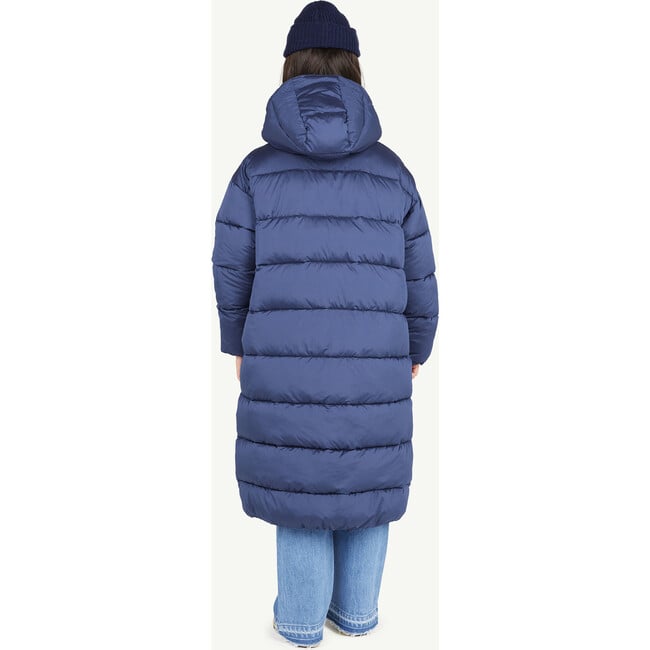 Calf Striped Relaxed Fit Padded Jacket, Navy - Jackets - 4