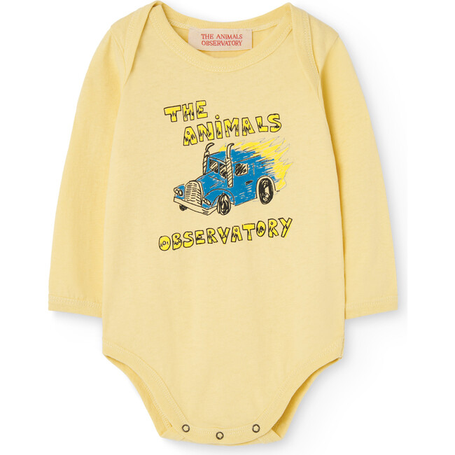 Baby Wasp Truck Bodysuit, Soft Yellow