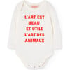 Baby Wasp Art Bodysuit, White - Bodysuits - 1 - thumbnail