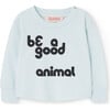 Baby Wapiti Be A Good Animal Long Sleeve T-Shirt, Soft Blue - T-Shirts - 1 - thumbnail