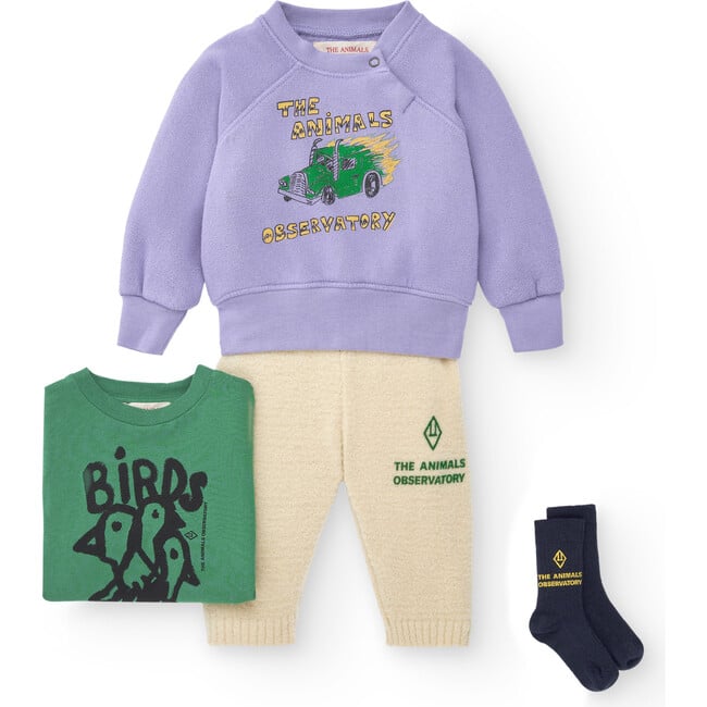 Baby Wapiti Flock Long Sleeve T-Shirt, Green - T-Shirts - 3