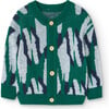 Baby Serval Knit Cardigan, Green - Cardigans - 1 - thumbnail