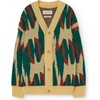 Arty Racoon Relaxed Fit Cardigan, Soft Yellow - Cardigans - 1 - thumbnail