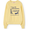 Shark Holidays Raglan Sleeve Relaxed Fit Sweatshirt, Soft Yellow - Sweatshirts - 1 - thumbnail