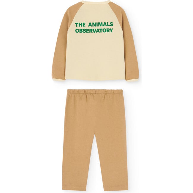 Baby Bicolor 2-Piece Raglan Sleeve T-Shirt & Pant Set, Brown - Two Pieces - 2