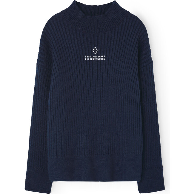 Seal Relaxed Fit Turtleneck Sweater, Navy