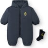 Baby Bumblebee Jacket Jumpsuit, Navy - Jumpsuits - 3