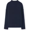 Seal Relaxed Fit Turtleneck Sweater, Navy - Sweaters - 2