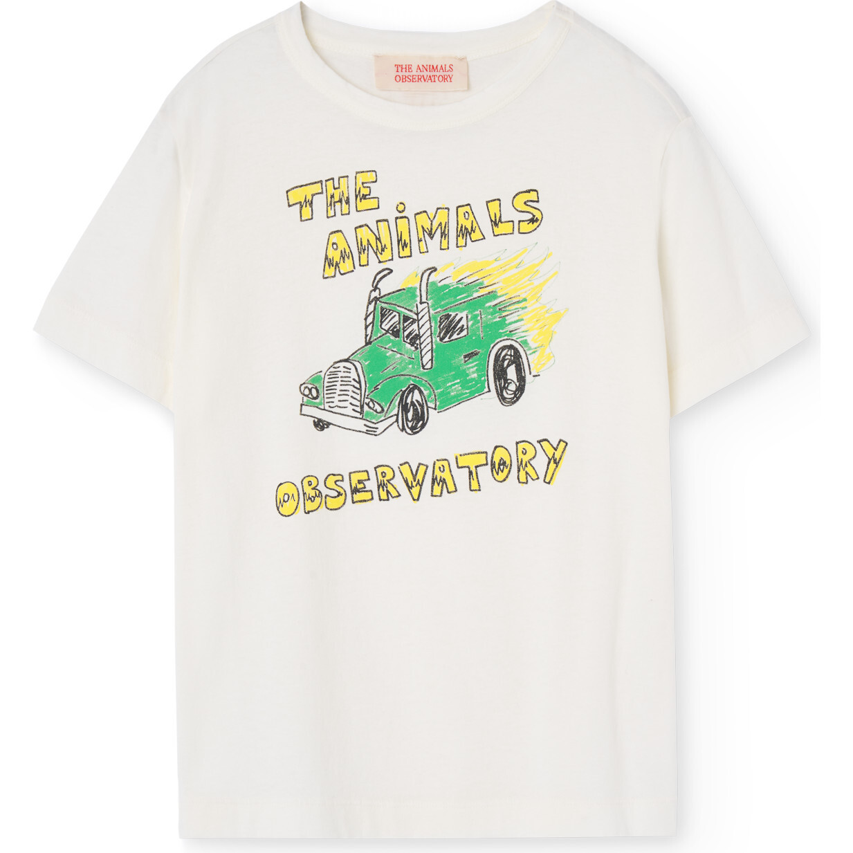 Rooster Truck Print Regular Fit T-Shirt, White - T-Shirts - 1