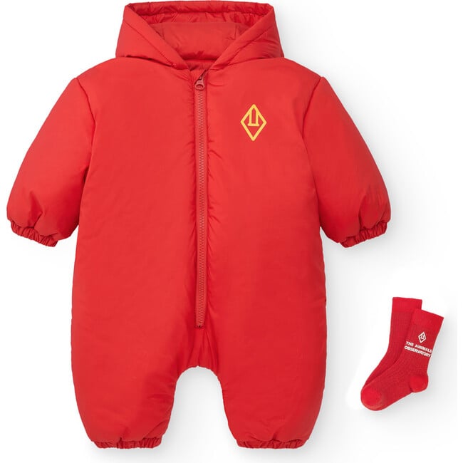 Baby Bumblebee Jacket Jumpsuit, Red - Jumpsuits - 3