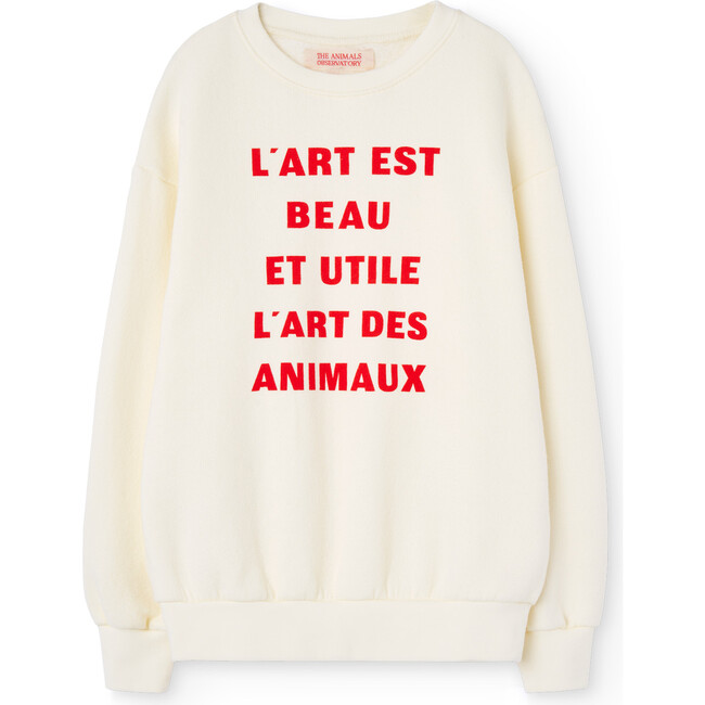 Animaux Bear Art Relaxed Fit Sweatshirt, White