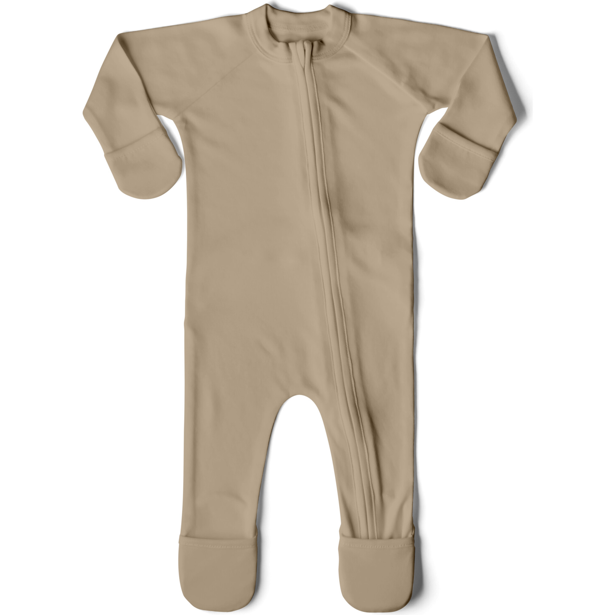 Viscose From Bamboo Organic Cotton Baby Footie, Sandstone - Footie Pajamas - 1