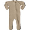 Viscose From Bamboo Organic Cotton Baby Footie, Sandstone - Footie Pajamas - 1 - thumbnail