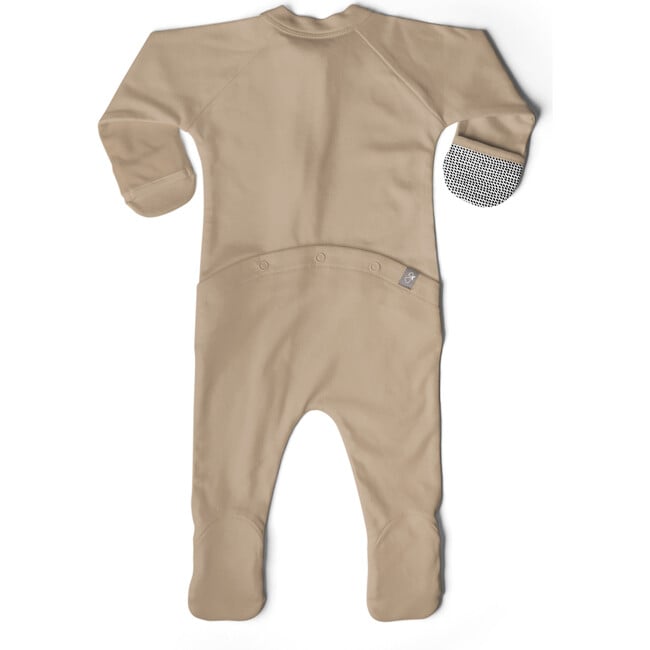 Viscose From Bamboo Organic Cotton Baby Footie, Sandstone - Footie Pajamas - 6