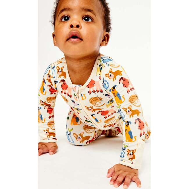 Soft & Stretchy Zipper Footie, Cats + Dogs - Footie Pajamas - 2