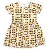 Stretchy Short Sleeve Twirl Dress, School Buses - Dresses - 1 - thumbnail