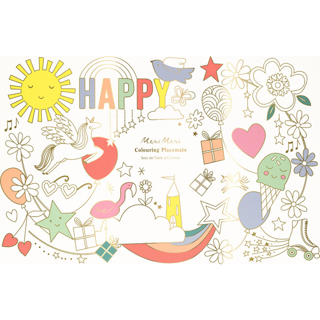 Happy Icons Coloring Placemats
