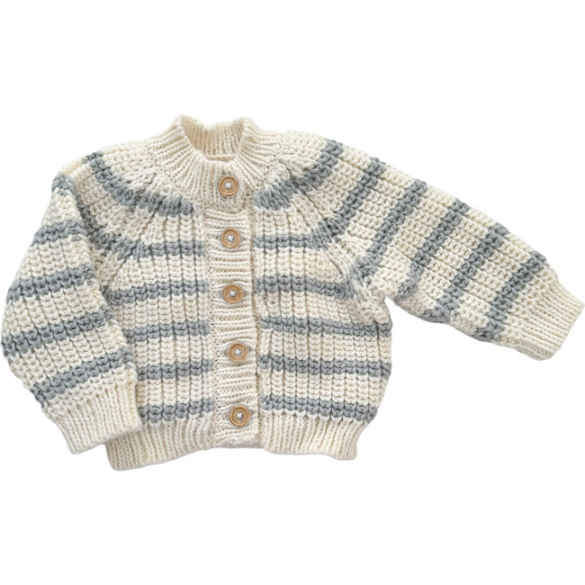 Rib Knit Stripe Cardigan, Bowie Grey