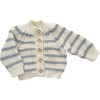 Rib Knit Stripe Cardigan, Bowie Grey - Cardigans - 1 - thumbnail