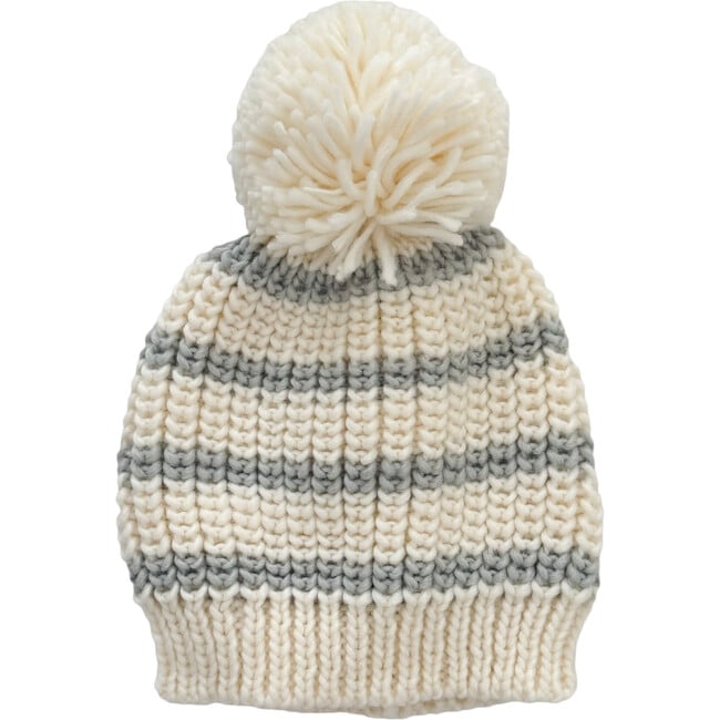 Rib Knit Stripe Hat, Bowie Grey