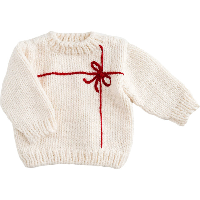 Present Sweater, Cream/Red