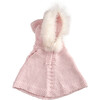 Poncho with Faux Fur, Baby Pink - Cardigans - 1 - thumbnail