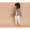 Rib Knit Stripe Cardigan, Tan - Cardigans - 4