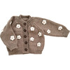 Flower Cardigan, Tan - Cardigans - 1 - thumbnail