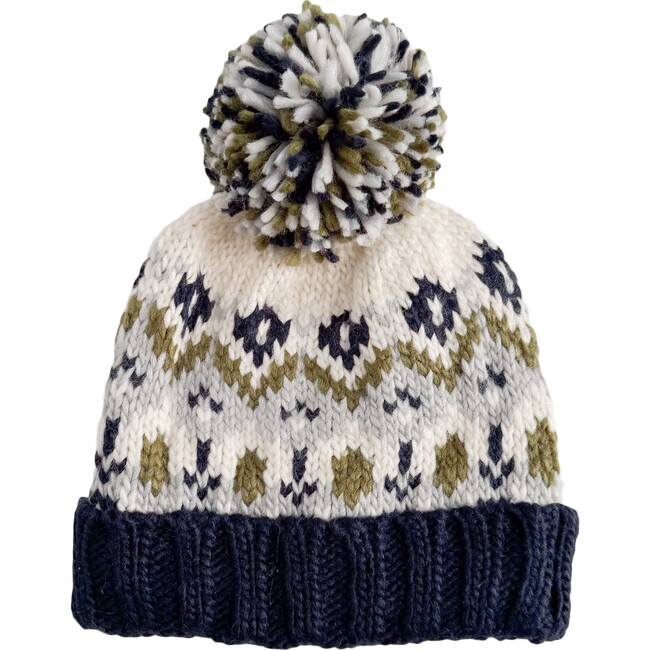 Fairisle Knit Hat, Navy