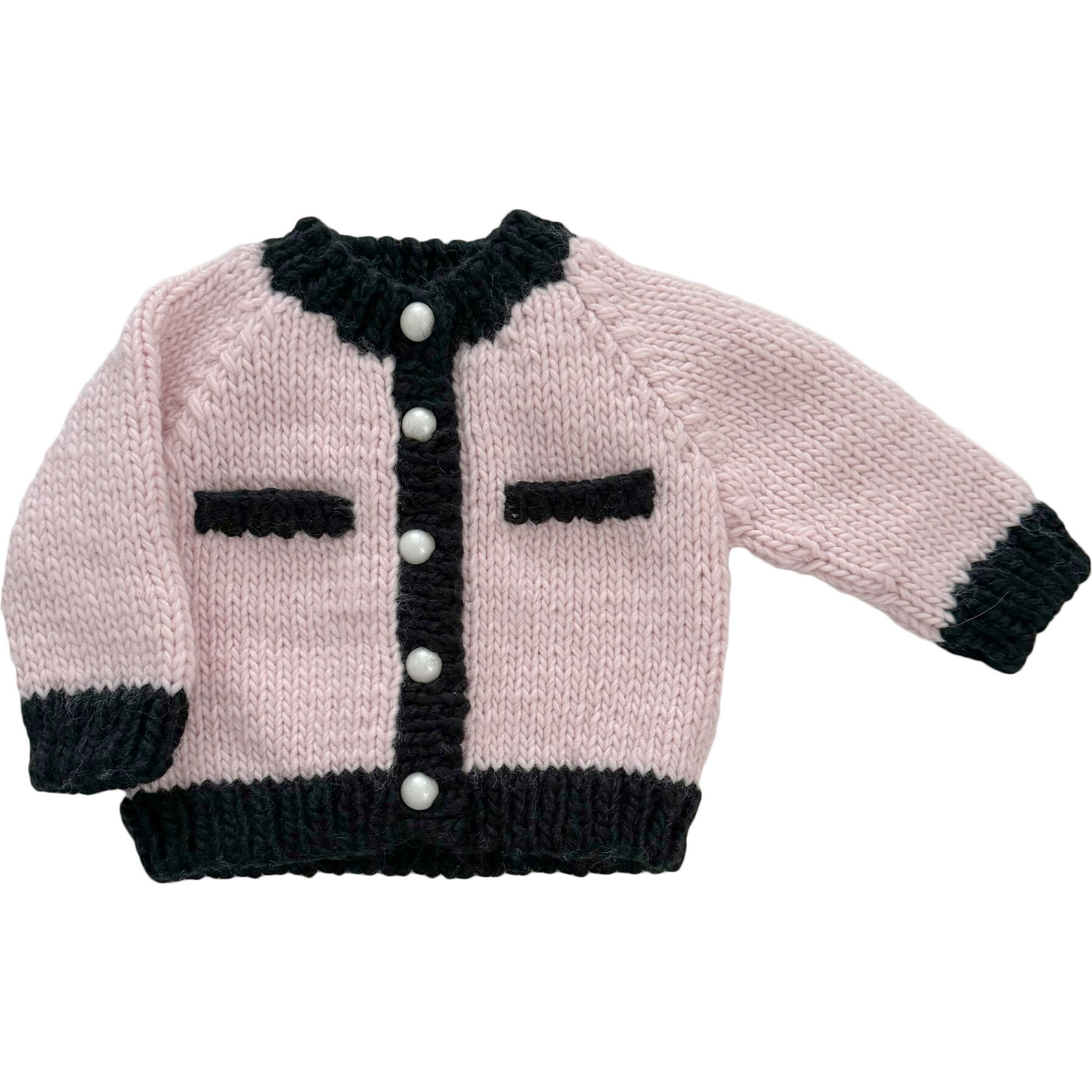 Coco Cardigan, Baby Pink/Black - Cardigans - 1