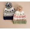 Fairisle Knit Hat, Navy - Hats - 2