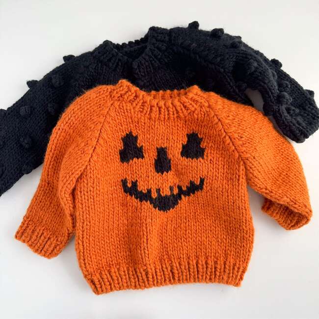 Jack-o-lantern Sweater, Orange - Cardigans - 4