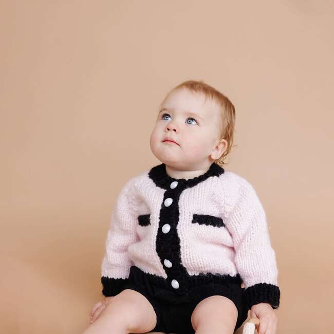 Coco Cardigan, Baby Pink/Black - Cardigans - 2