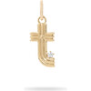 Women's Groovy Diamond Initial Charm - Charms - 3