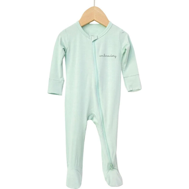 Baby Personalized Long Sleeve Footie, Mint