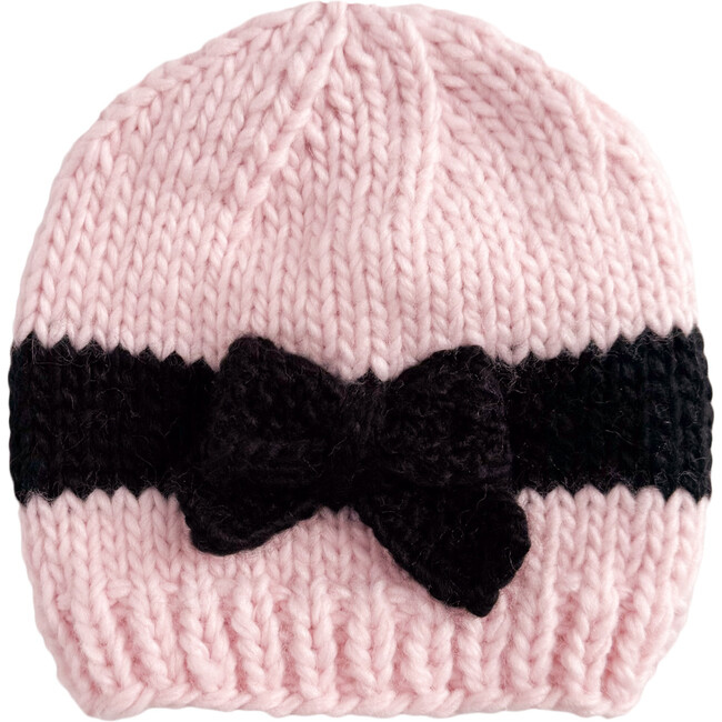 Bow Hat, Baby Pink/Black