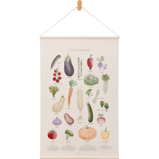 Vegetables Wall Hanging Artwork, Cream