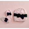 Bow Hat, Baby Pink/Black - Hats - 2